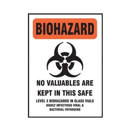 BIOHAZARD LABEL NO VALUABLES ARE LBHZ005XVE